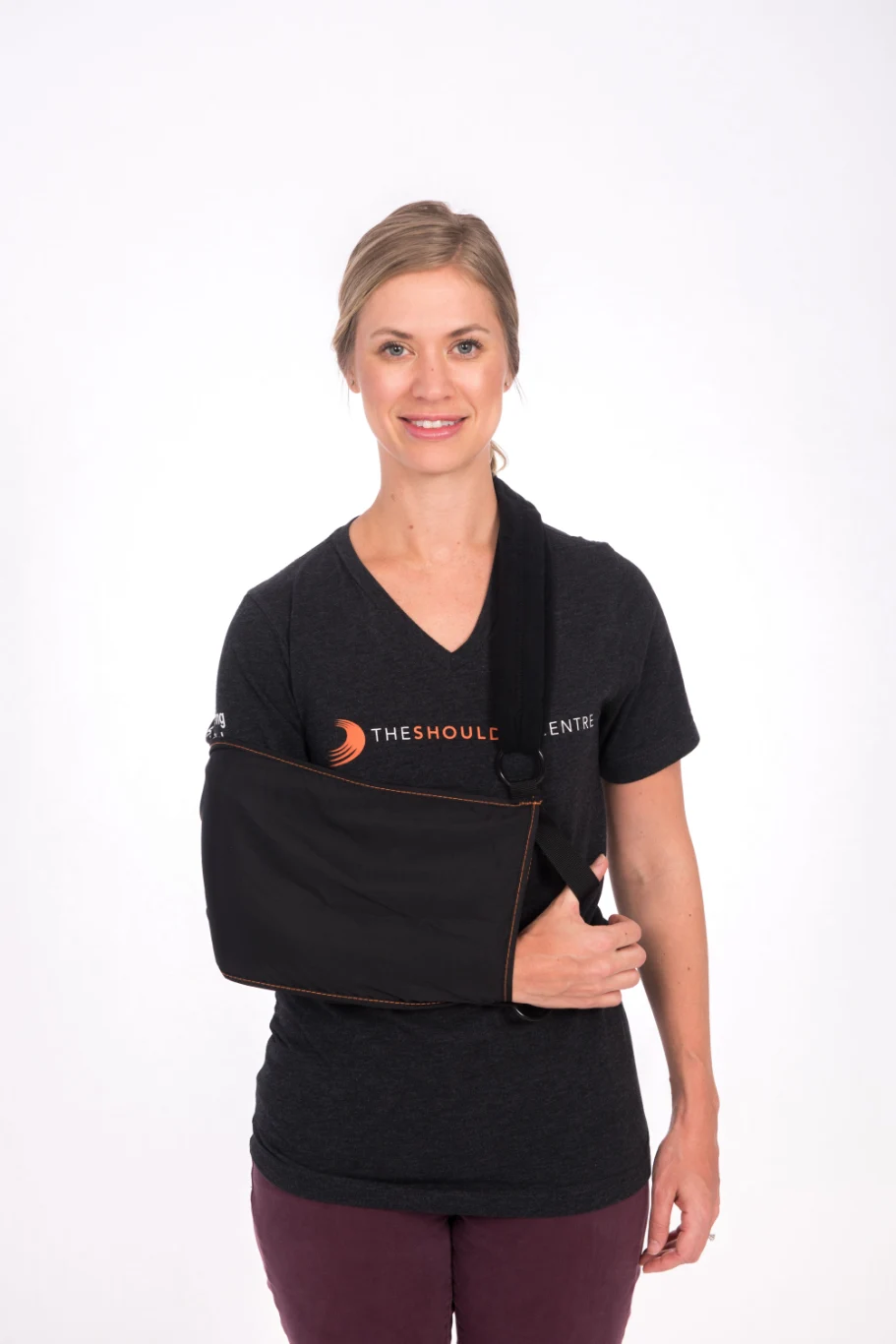 Patient wearing a sling